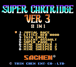 Super Cartridge Ver 3 - 8 in 1 (Asia) (Ja) (Unl)